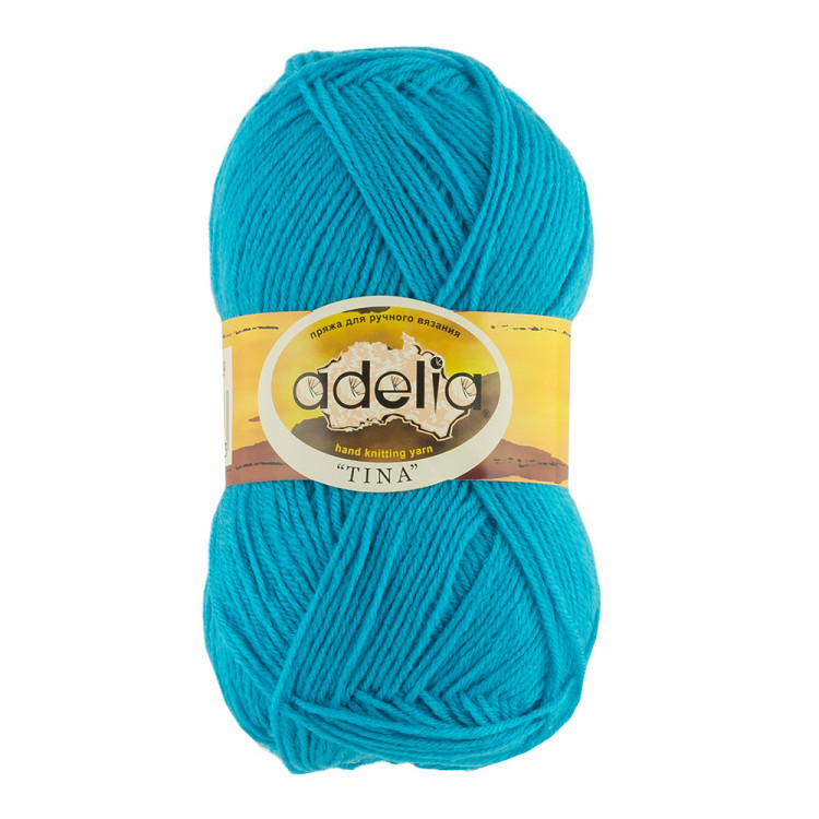 Пряжа ADELIA TINA №139 ярко-голубая 100% акрил, 5 шт х 100 гр, 308 м +/- 10 м