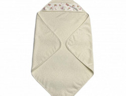 Полотенце детское махровое с уголком KARVEN D037 BASKILI KUNDAK krem v2 90х90