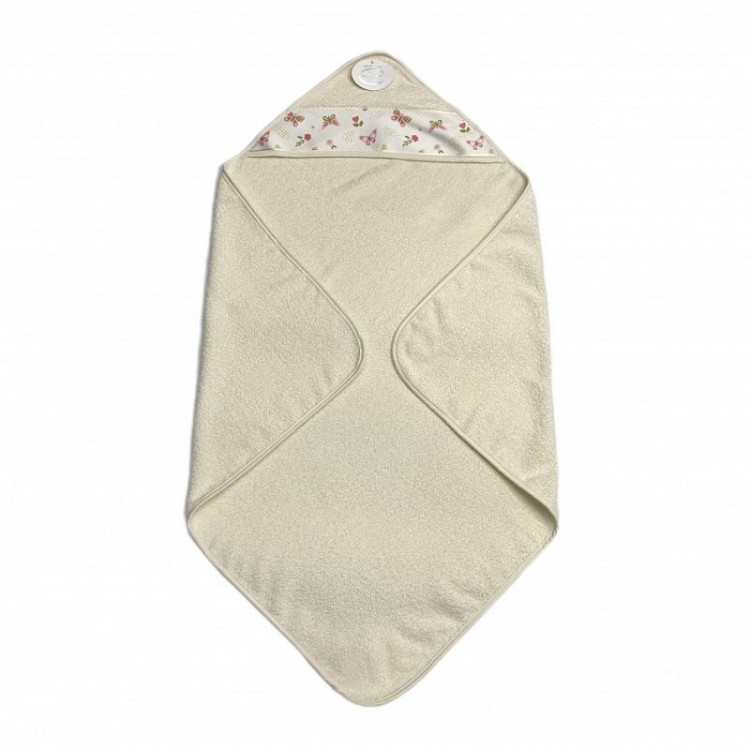 Полотенце детское махровое с уголком KARVEN D037 BASKILI KUNDAK krem v2 90х90