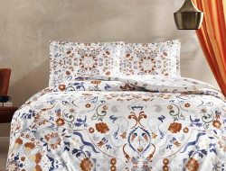 Постельное белье из сатина TAC VIOLA кирпичное евро