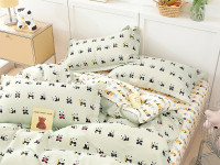 Постельное белье из твил-сатина TANGO панды на зарядке 70х70 (2шт) 1,5-спальное