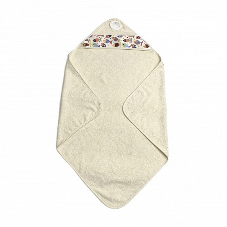 Полотенце детское махровое с уголком KARVEN D037 BASKILI KUNDAK krem v1 90х90