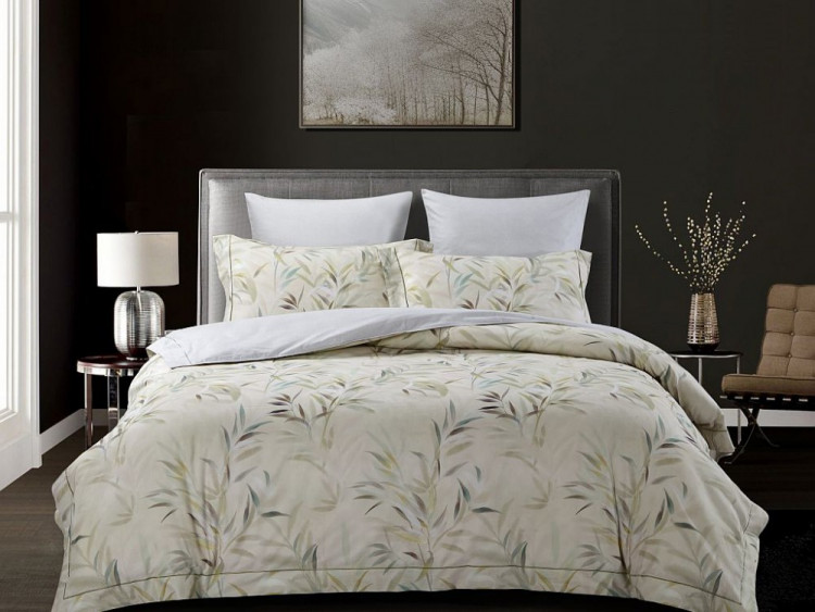 Постельное белье из фланели ASABELLA Ветки бамбука 50х70 (2шт) и 70х70 (2шт) евро