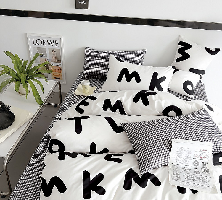 Постельное белье из сатина TANGO буквовед 50х70 (2шт) 2-спальное