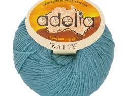 Пряжа ADELIA KATTY №16 голубая 100% шерсть, 10 шт х 50 гр, 150 м +/- 10 м