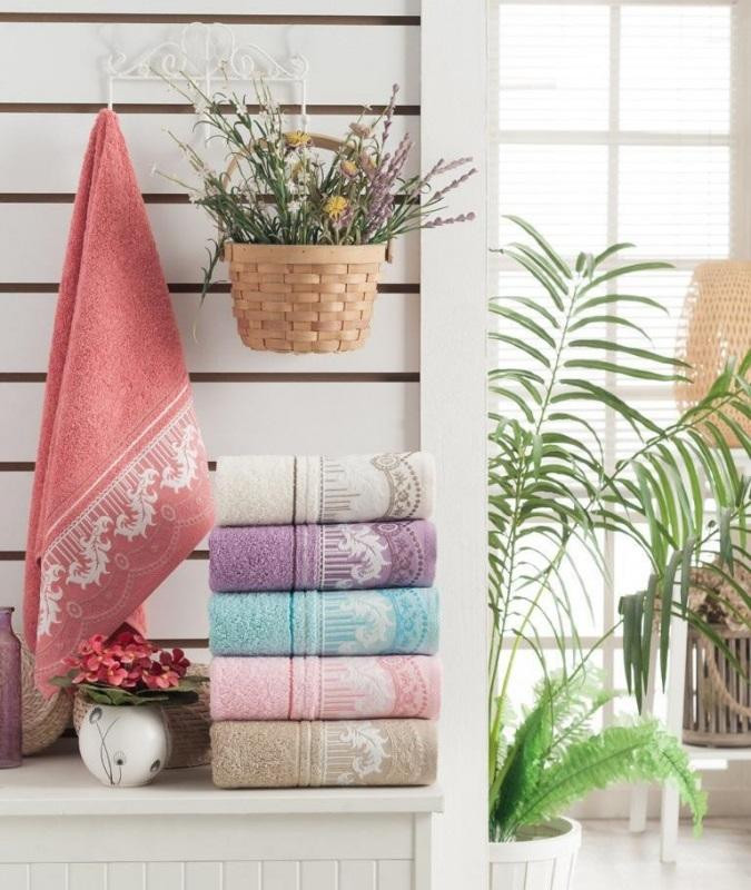 Набор полотенец махровых хлопковых KARVEN H2096 GARDEN 50х90 (6шт)