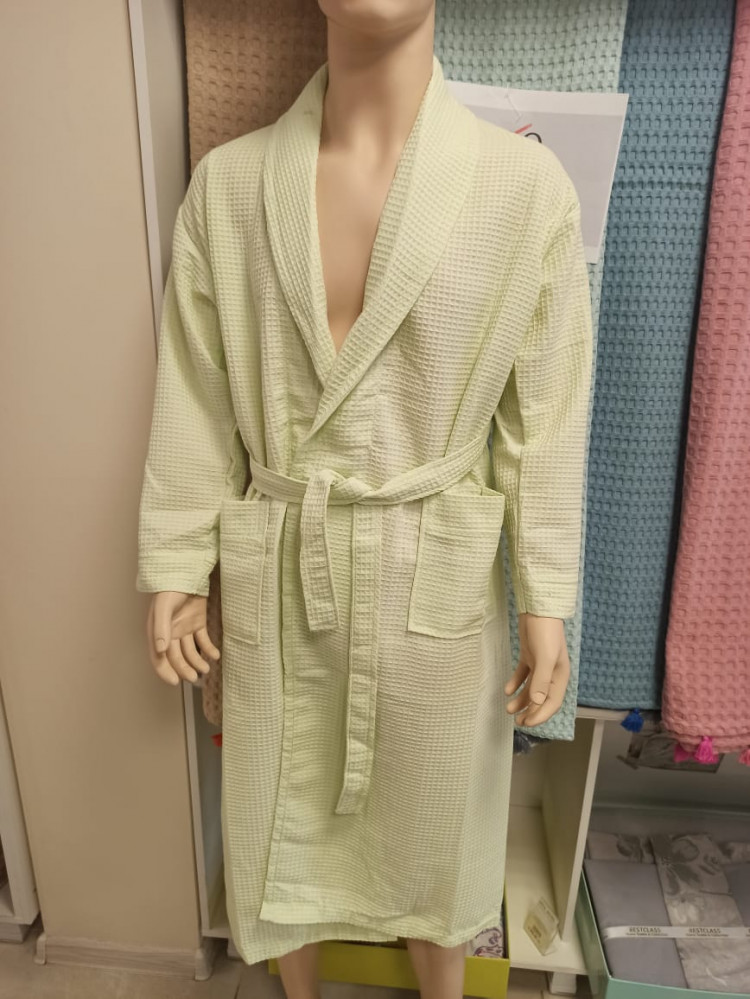 Халат женский вафельный NUSA S салатовый