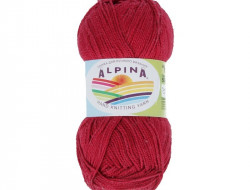 Пряжа ALPINA HOLLY №220 бордовая 100% мерсеризованный хлопок 10 шт х 50 гр, 200 м +/- 10 м