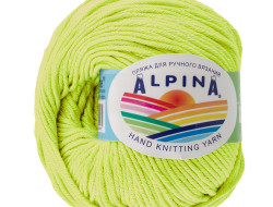Пряжа ALPINA RENE №113 ярко-салатовая 100% мерсеризованный хлопок 10 шт х 50 гр, 105 м +/- 5 м
