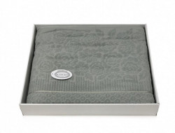 Плед из хлопка махровый KARVEN P959 ROSE V9 зеленый 220х240