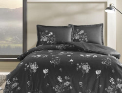 Постельное белье из сатина TAC ROXANE черное евро