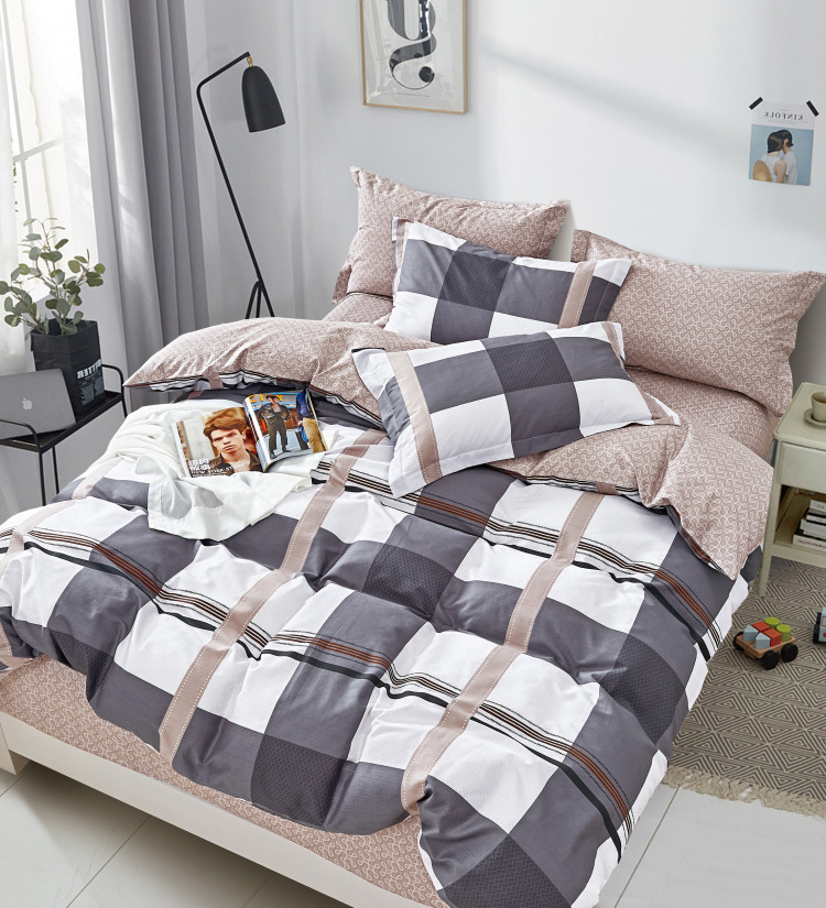 Постельное белье из твил-сатина TANGO квадри 70х70 (2шт) 1,5-спальное