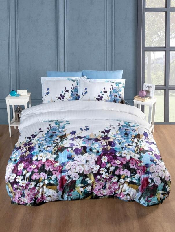 Постельное белье из страйп сатина с цветным принтом KARVEN N251-SB007 50х70 (2шт), 70х70 (2шт) семейное