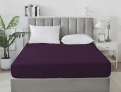Простыня на резинке сатиновая TANGO Soho фиолетовая 160х200х30