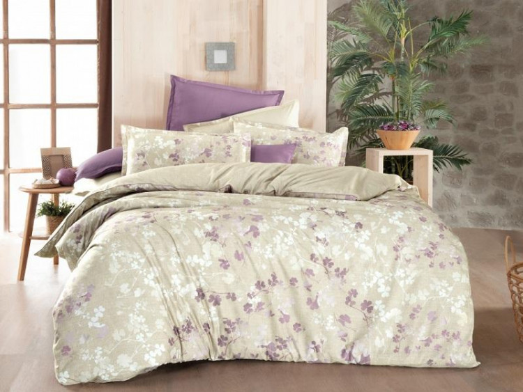 Постельное белье из поплина SAREV FANCY N193 ENOLA V1-BEJ 50х70 (1шт) 1,5-спальное