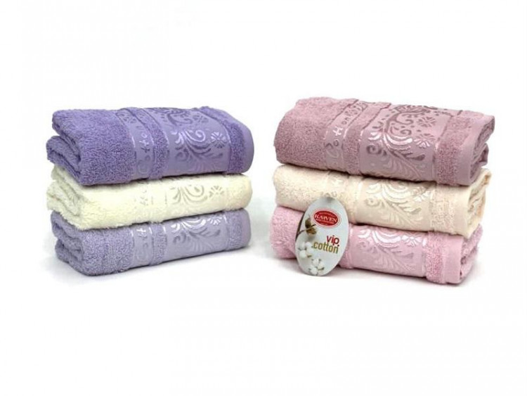 Набор полотенец махровых хлопковых KARVEN VIP COTTON HS2187 ALINA 70х135 (6шт)