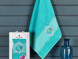 Полотенце махровое BRENTIS бирюзовое 50х90 в коробке