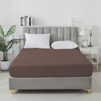 Простыня на резинке сатиновая TANGO Soho коричневая 160х200х30