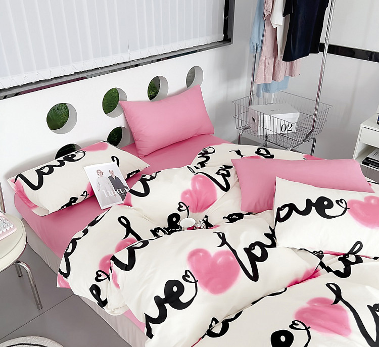 Постельное белье из сатина TANGO признание в любви 50х70 (2шт), 70х70 (2шт) евро