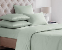 Простыня на резинке из сатина SAILID SL-17-180 мятная 180х200х25