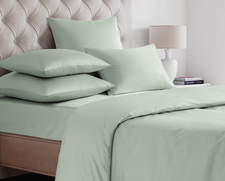 Простыня на резинке из сатина SAILID SL-17-180 мятная 180х200х25