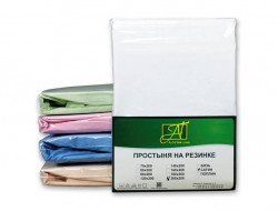 Простыня из сатина на резинке АЛЬВИТЕК белая 90х200