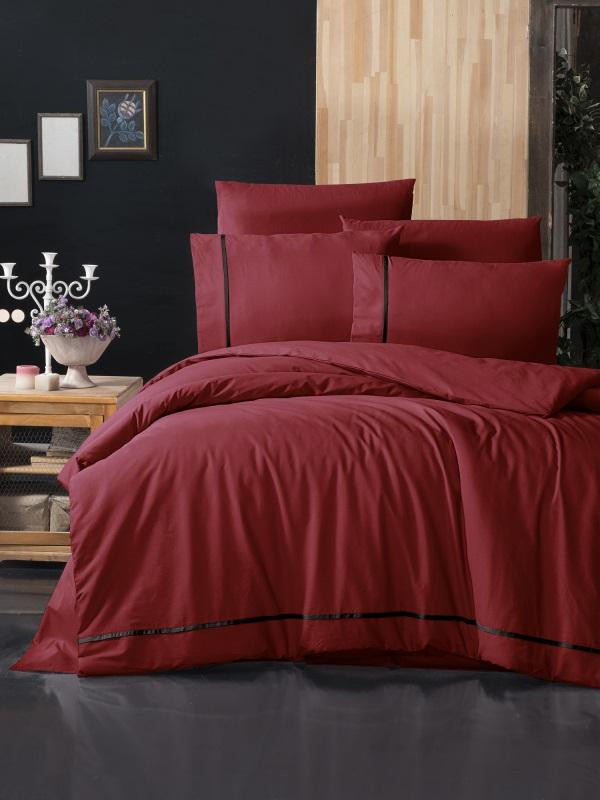 Постельное белье из DELUXE ранфорса KARVEN N030 ALISA RED 50х70 (2шт), 70х70 (2шт) семейное