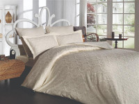 Постельное белье из хлопкового жаккарда KARVEN N302 DAMASK CREAM 50х70 (2шт), 70х70 (2шт) семейное
