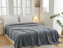 Плед из микрофибры TANGO БАБОЧКИ серый 200х220