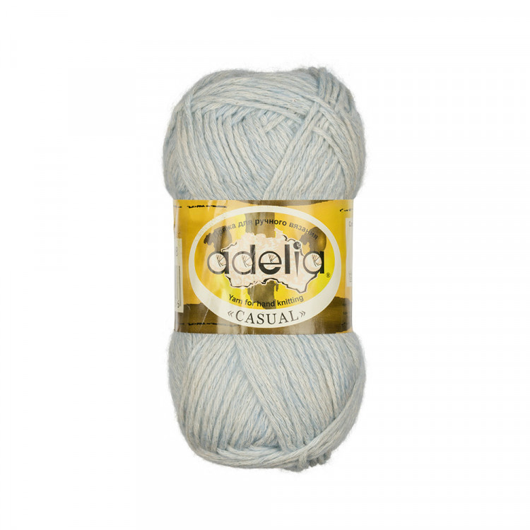 Пряжа ADELIA CASUAL №08 голубая 72% хлопок, 28% акрил, 10 шт х 50 гр, 130 м +/- 6 м