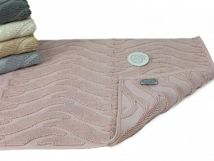 Коврик для ног махровый хлопковый KARVEN KV434 WAWE pembe 50х80