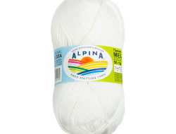 Пряжа ALPINA MELISSA №07 молочная 95% вискоза, 5% кашемир 10 шт х 50 гр, 125 м +/- 6 м