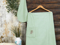 Набор женский хлопковый для ванной и сауны махровый METEOR зеленый