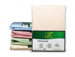 Простыня из сатина АЛЬВИТЕК бежевая 220х240