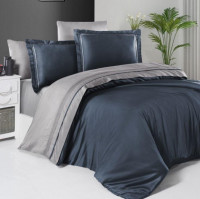 Постельное белье из сатина де люкс KARVEN N044 SERENITY DENIM-GREY 50х70 (2шт), 70х70 (2шт) евро