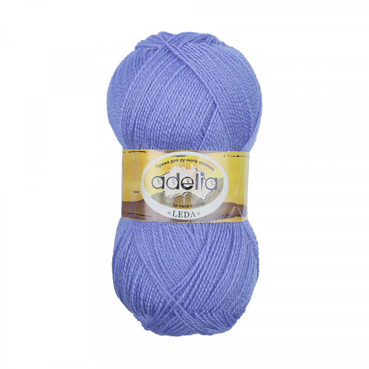 Пряжа ADELIA LEDA №206 голубая 99% акрил, 1% люрекс, 5 шт х 100 гр, 340 м +/- 8 м