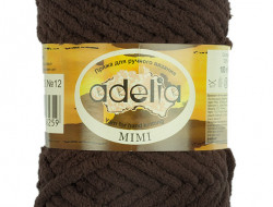 Пряжа ADELIA MIMI №12 коричневая 100% полиэстер, 5 шт х 100 гр, 80 м +/- 4 м