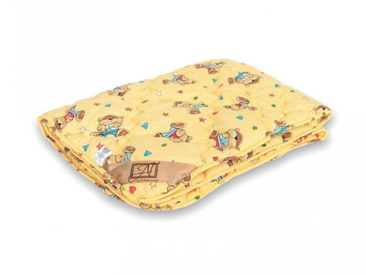 Одеяло детское стеганое из овечьей шерсти АЛЬВИТЕК ОВЕЧКА мультиколор 105x140 легкое