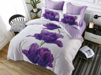 Постельное белье из сатина TANGO 3D ирисы 50х70 (2шт), 70х70 (2шт) евро