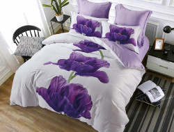 Постельное белье из сатина TANGO 3D ирисы 50х70 (2шт), 70х70 (2шт) евро