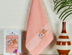 Полотенце махровое DURU персиковое 50х90 в коробке