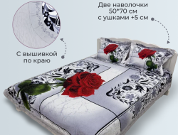 Покрывало из сатина стеганное с вышивкой DIVA AFRODITA PREMIUM 121 ШАХЕРЕЗАДА 220х240 с наволочками 50х70 (2шт)