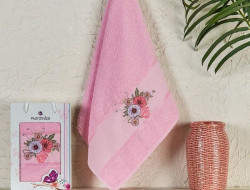 Полотенце махровое DURU розовое 50х90 в коробке