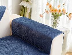 Накидка на подлокотники из велюра TANGO SOFA синяя 70x90 (1шт)