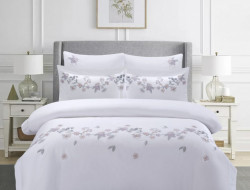 Постельное белье из египетского хлопка Premium с вышивкой ASABELLA Акварельные каскады 50х70 (2шт) и 70х70 (2шт) евро