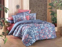 Постельное белье из поплина SAREV FANCY N193 ENOLA V3-MAVI 50х70 (1шт) 1,5-спальное