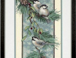 Набор для вышивания DIMENSIONS 03199 Синички на ветке 20x41 см