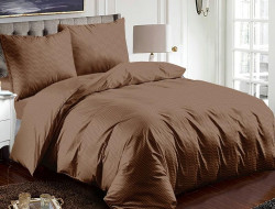 Постельное белье из микросатина TANGO коричневый зигзаг 70х70 (2шт) 2-спальное