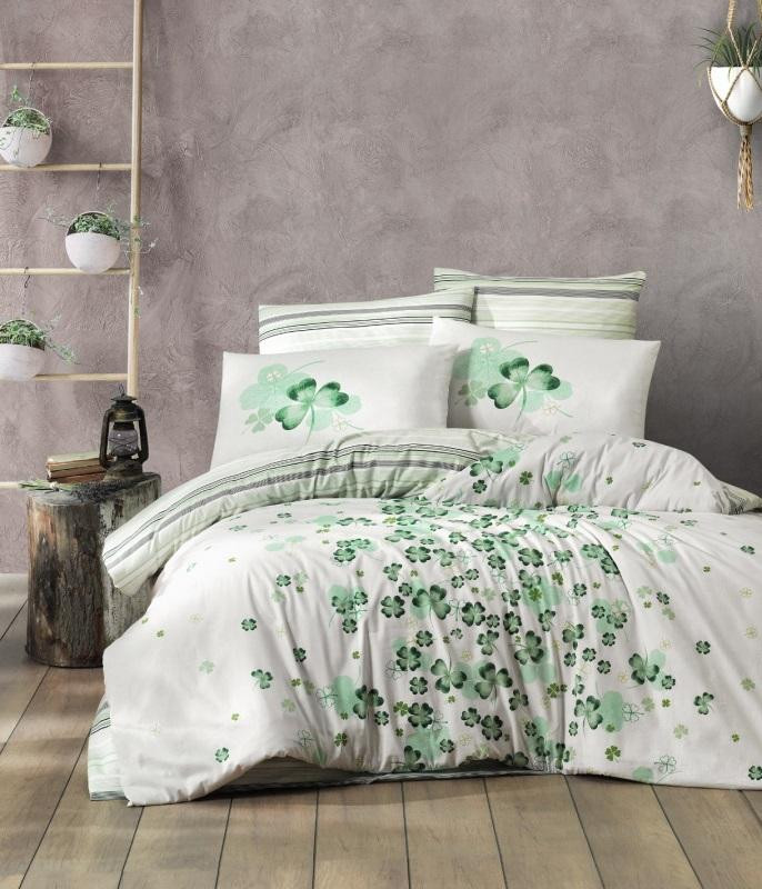 Постельное белье из ранфорса KARVEN N023 CHANCE GREEN 50х70 (2шт), 70х70 (2шт) евро