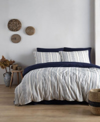 Постельное белье из хлопкового жаккарда KARVEN N301 AUTENTICO NAVY 50х70 (2шт), 70х70 (2шт) евро